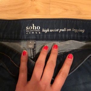 high waist pull on leggings jeans